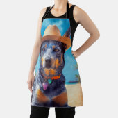 Australische Rinder am Strand, Hunde liebt Sommerg Schürze (InSitu)