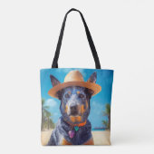 Australische Rinder am Strand, Hunde liebt Sommerg Tasche (Rückseite)