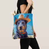 Australische Rinder am Strand, Hunde liebt Sommerg Tasche (Von Nahem)