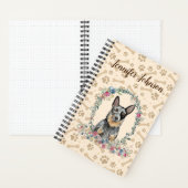 Australische Rinder Dog Paw Print & Floral Niedlic Notizblock (Innen)