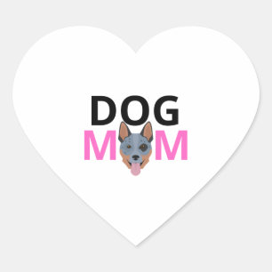 Australische Rinder-Hund-Mutter Premium 1 Herz-Aufkleber