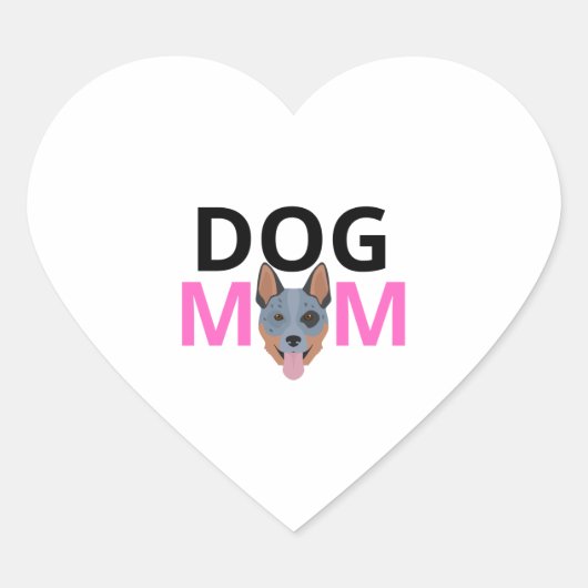 Australische Rinder-Hund-Mutter Premium 1 Herz-Aufkleber (Vorderseite)