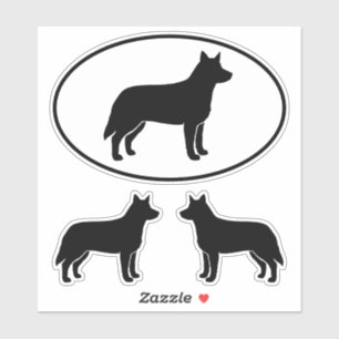 Australische Rinder Hunde Heeler Silhouette Sticke Aufkleber