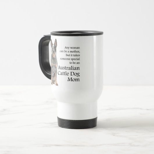 Australische Rinder Hunde Mama Travel Mug Reisebecher (Vorderseite Links)