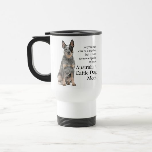 Australische Rinder Hunde Mama Travel Mug Reisebecher (Links)