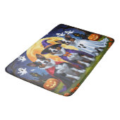 Australische Rinder Hunde Pumpkin Halloween Funny Badematte (Schrägansicht)