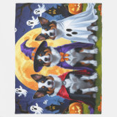 Australische Rinder Hunde Pumpkin Halloween Funny Fleecedecke (Vorderseite)