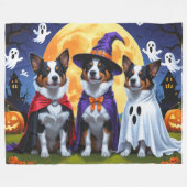 Australische Rinder Hunde Pumpkin Halloween Funny Fleecedecke (Vorderseite (Horizontal))