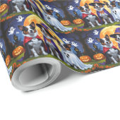 Australische Rinder Hunde Pumpkin Halloween Funny Geschenkpapier (Rolleneckpunkt)