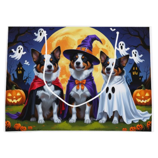 Australische Rinder Hunde Pumpkin Halloween Funny Große Geschenktüte (Vorderseite)