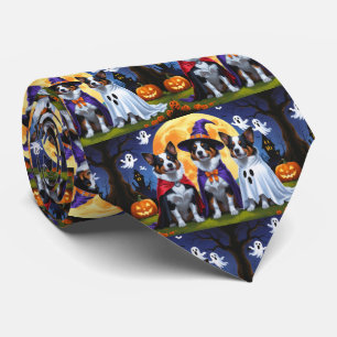Australische Rinder Hunde Pumpkin Halloween Funny Krawatte