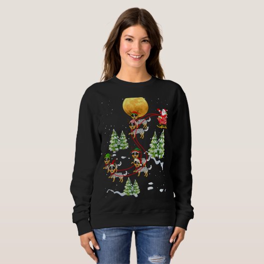Australische Rinder Hunde Rentier Weihnachtsreise Sweatshirt (Vorne ganz)