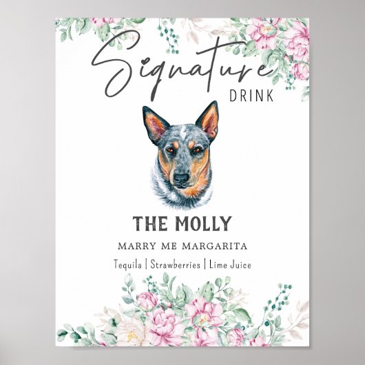 Australische Rinder-Hunde-Signatur Trinkzeichen Poster (Vorne)