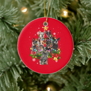 Australische Rinder Hunde Weihnachtshunde Tree Lig Keramik Ornament