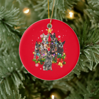 Australische Rinder Hunde Weihnachtshunde Tree Lig Keramik Ornament