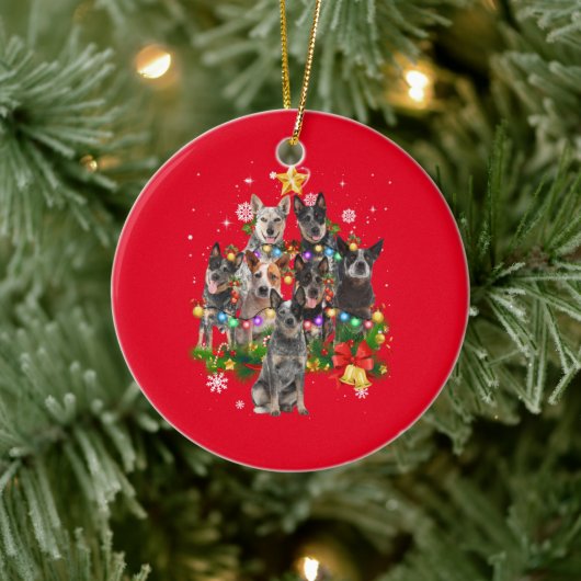 Australische Rinder Hunde Weihnachtshunde Tree Lig Keramik Ornament (Baum)
