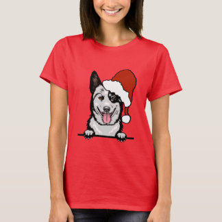 Australische Rinder-Hunde-Weihnachtsmannmütze Hund T-Shirt