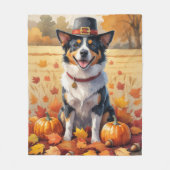 Australische Rinder im Herbst Leaves Erntedank Fleecedecke (Vorderseite)