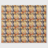 Australische Rinder im Herbst Leaves Erntedank Geschenkpapier (Flach)