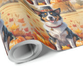 Australische Rinder im Herbst Leaves Erntedank Geschenkpapier (Rolleneckpunkt)