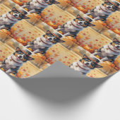 Australische Rinder im Herbst Leaves Erntedank Geschenkpapier (Ecke)