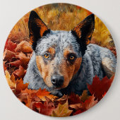 Australische Rinder im Herbst Leaves Fall Inspirie Button (Vorderseite)