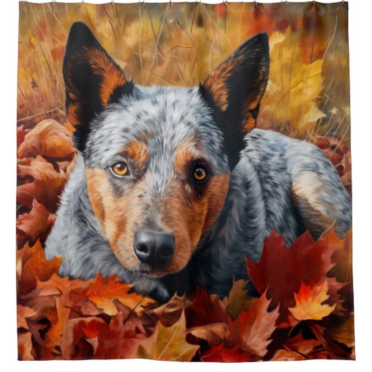 Australische Rinder im Herbst Leaves Fall Inspirie Duschvorhang (Vorderseite)