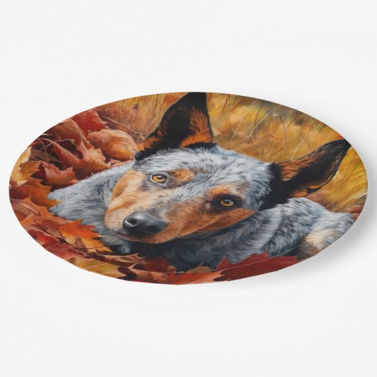 Australische Rinder im Herbst Leaves Fall Inspirie Pappteller (Schrägansicht)