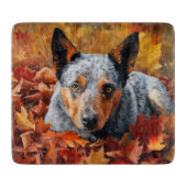 Australische Rinder im Herbst Leaves Fall Inspirie Schneidebrett (Vorderseite)