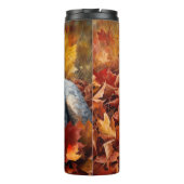 Australische Rinder im Herbst Leaves Fall Inspirie Thermosbecher (Rückseite)