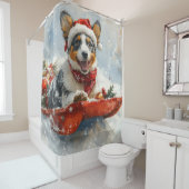 Australische Rinder in Sledge Let it Snow Weihnach Duschvorhang (Beispiel)