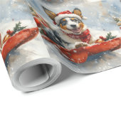 Australische Rinder in Sledge Let it Snow Weihnach Geschenkpapier (Rolleneckpunkt)