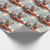 Australische Rinder in Sledge Let it Snow Weihnach Geschenkpapier (Ecke)