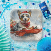 Australische Rinder in Sledge Let it Snow Weihnach Pappteller (Party)