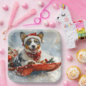 Australische Rinder in Sledge Let it Snow Weihnach Pappteller (Party)