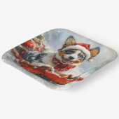 Australische Rinder in Sledge Let it Snow Weihnach Pappteller (Gewinkelt)