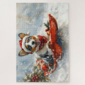 Australische Rinder in Sledge Let it Snow Weihnach Puzzle (Vertikal)