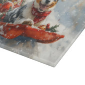 Australische Rinder in Sledge Let it Snow Weihnach Schneidebrett (Ecke)