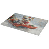 Australische Rinder in Sledge Let it Snow Weihnach Schneidebrett (Ecke)