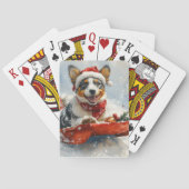 Australische Rinder in Sledge Let it Snow Weihnach Spielkarten (Rückseite)