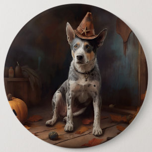 Australische Rinder-Kürbisse Halloween Gruselig Button