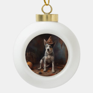 Australische Rinder-Kürbisse Halloween Gruselig Keramik Kugel-Ornament