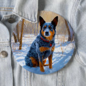 Australische Rinder Let It Snow Weihnachten Button (Beispiel)