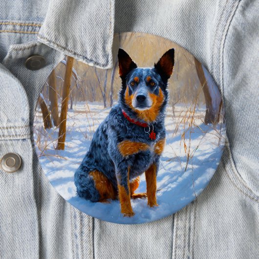 Australische Rinder Let It Snow Weihnachten Button (Beispiel)