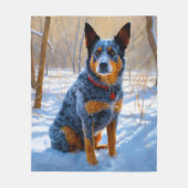 Australische Rinder Let It Snow Weihnachten Fleecedecke (Vorderseite)