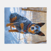 Australische Rinder Let It Snow Weihnachten Fleecedecke (Vorderseite (Horizontal))