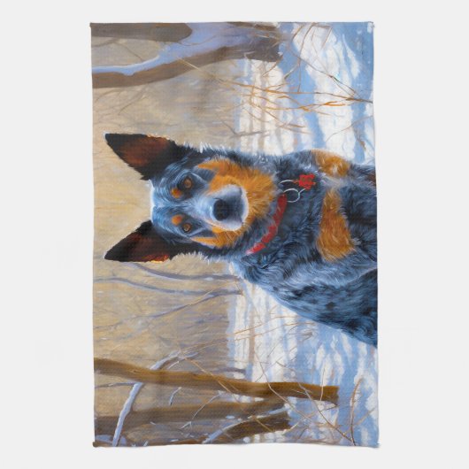 Australische Rinder Let It Snow Weihnachten Geschirrtuch (Vertikal)