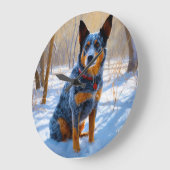 Australische Rinder Let It Snow Weihnachten Große Wanduhr (Winkel)