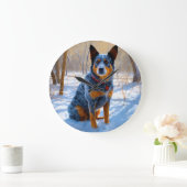 Australische Rinder Let It Snow Weihnachten Große Wanduhr (Zuhause)