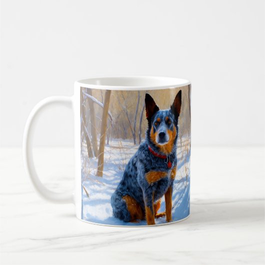Australische Rinder Let It Snow Weihnachten Kaffeetasse (Links)